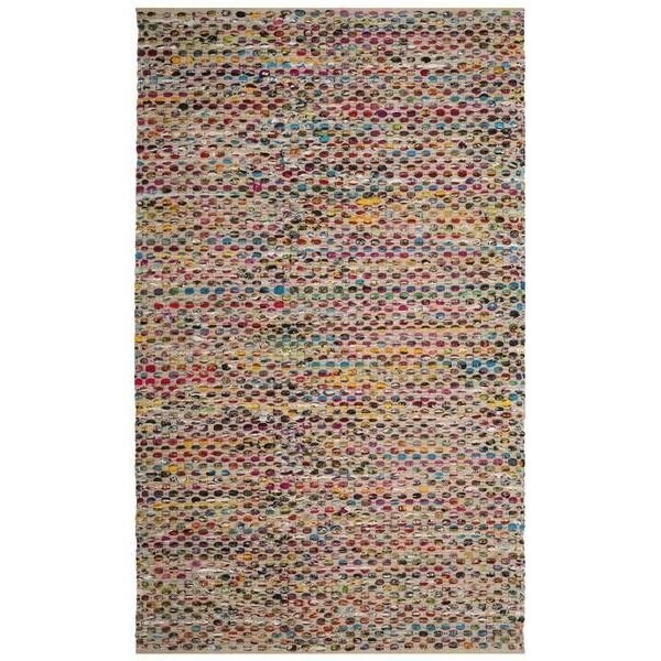Safavieh 4 x 6 ft. Small Rectangle Cape Cod Hand Woven Rug, Natural and Multi Color - CAP302A-4