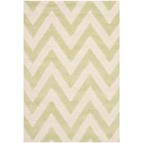 Safavieh Cambridge Hand Tufted Accent Rug- Light Green - Ivory- 2 x 3 ft. - CAM139B-2