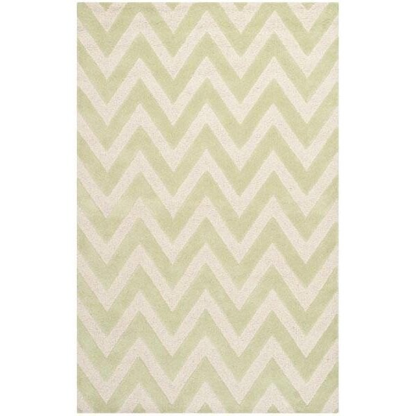 Safavieh Cambridge Hand Tufted Accent Rug- Light Green - Ivory- 2 x 3 ft. - CAM139B-2