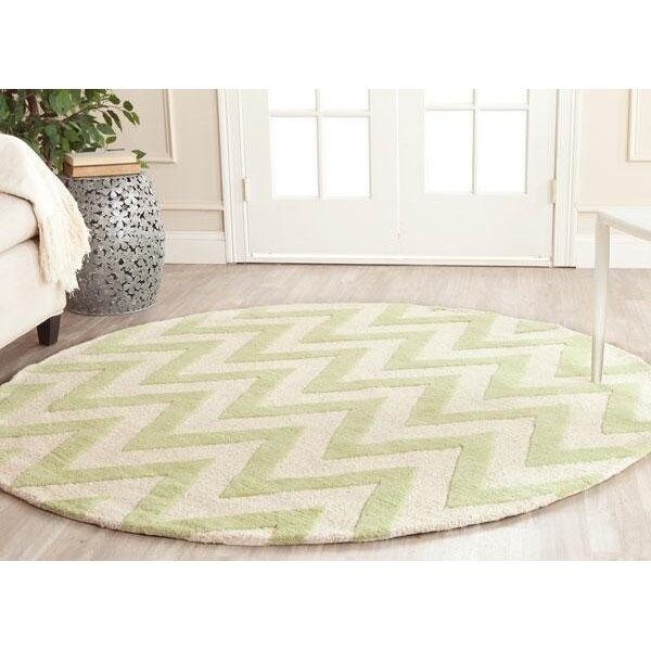Safavieh Cambridge Hand Tufted Accent Rug- Light Green - Ivory- 2 x 3 ft. - CAM139B-2