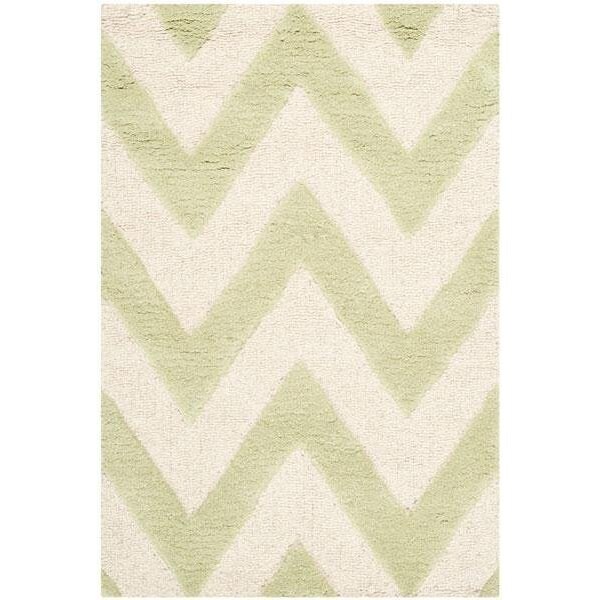 Safavieh Cambridge Hand Tufted Accent Rug- Light Green - Ivory- 2 x 3 ft. - CAM139B-2