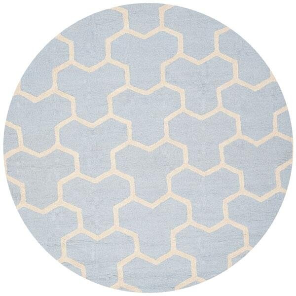 Safavieh Cambridge Hand Tufted Rectangle Rug- Light Blue - Ivory- 3 x 5 ft. - CAM146A-3