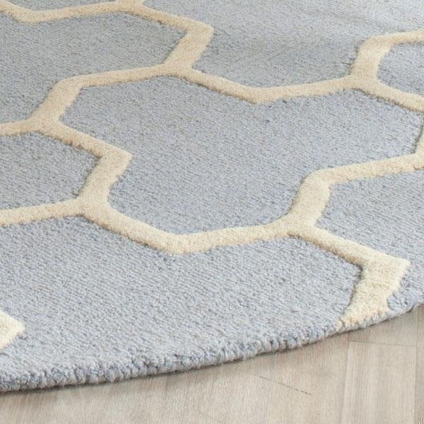 Safavieh Cambridge Hand Tufted Rectangle Rug- Light Blue - Ivory- 3 x 5 ft. - CAM146A-3
