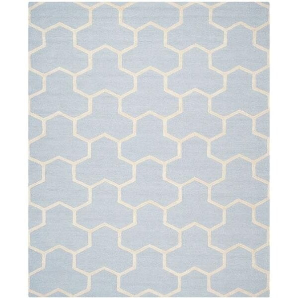 Safavieh Cambridge Hand Tufted Rectangle Rug- Light Blue - Ivory- 3 x 5 ft. - CAM146A-3