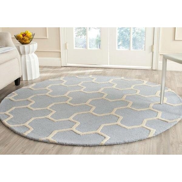 Safavieh Cambridge Hand Tufted Rectangle Rug- Light Blue - Ivory- 3 x 5 ft. - CAM146A-3