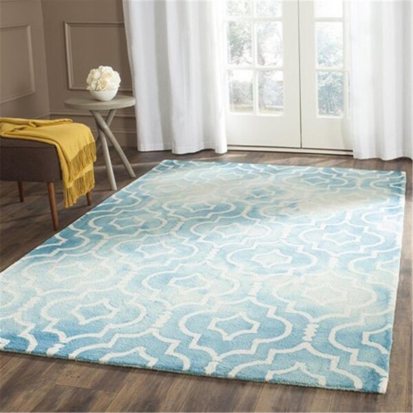 Safavieh Dip Dye Hand Tufted Rectangle Rug- Turquoise - Ivory- 4 x 6 ft. - DDY538D-4