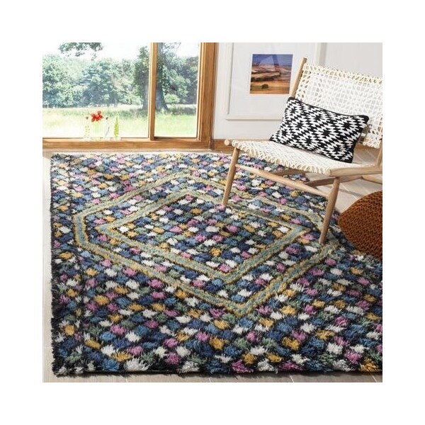 Safavieh Casablanca Bohemian Rectangle Hand Tufted RugsBlue & Gold 4 x 6 ft. - CSB750M-4