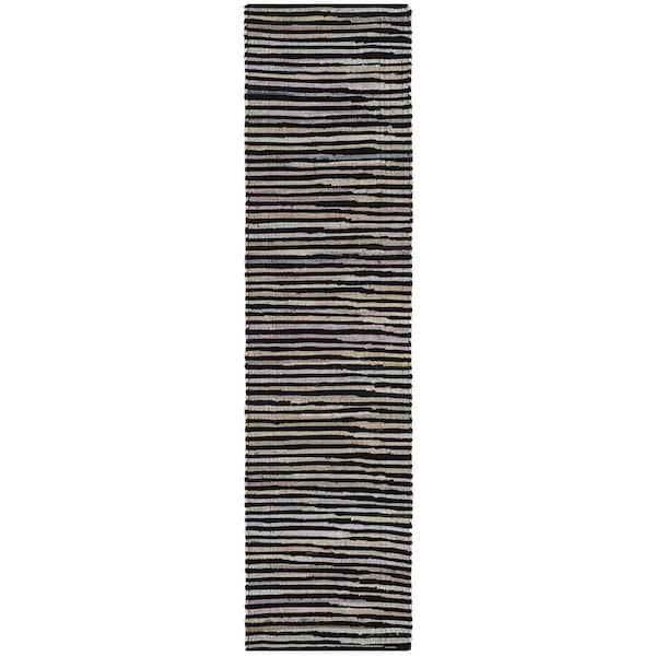 Safavieh Rag Rug Runner Area Rug, Black and Multi - 2 ft. - 3 in. x 8 ft. - RAR130Q-28