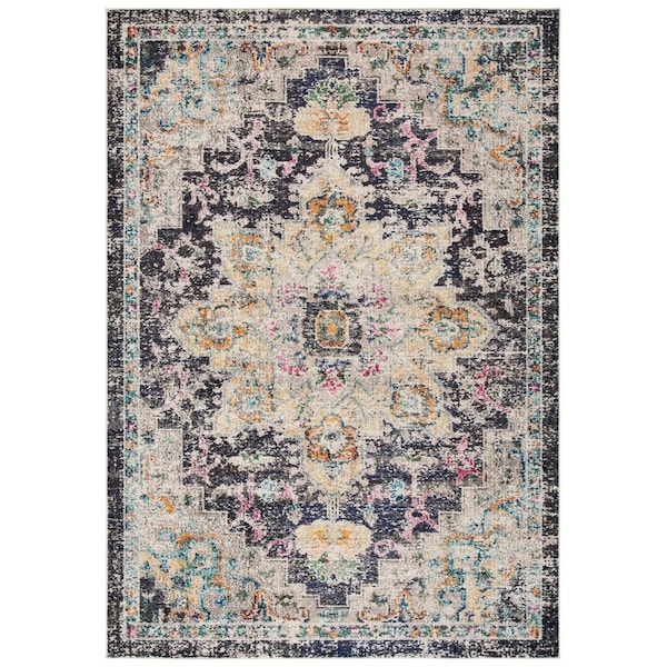 Safavieh Madison Power Loomed Runner Area RugBlack & Gold 2 ft.2 in. x 4 ft. - MAD473Z-24