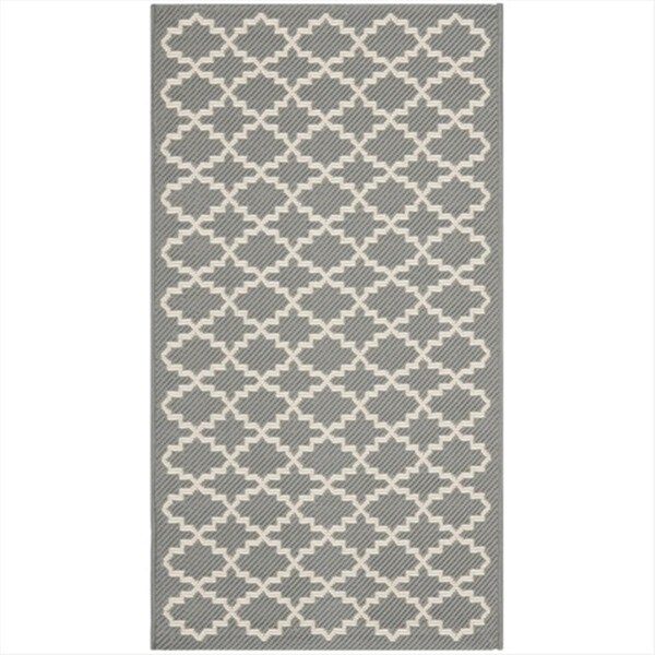 Safavieh 2 Ft. X 3 Ft. -7 In. Accent Indoor-Outdoor Courtyard- Anthracite And Beige- Machine Made Rug - CY6919-246-2