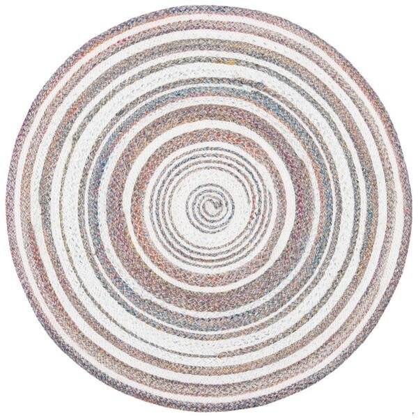 Safavieh 3 x 3 ft. Cape Cod Round Area Rug, Ivory & Pink - CAP235A-3R