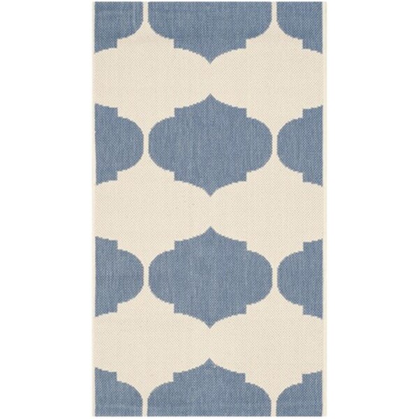 Safavieh Courtyard Power Loomed Accent Rug- Beige - Blue- 2 x 3 ft. 7 in. - CY6162-233-2