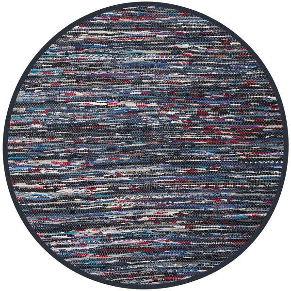 Safavieh Rag Rug Round Area Rug, Blue and Multicolor - 6 x 6 ft. - RAR128B-6R