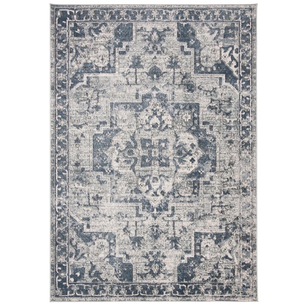 Safavieh 4 x 6 ft. Oregon 800 Rectangle Power Loomed RugNavy & Ivory - ORE883N-4