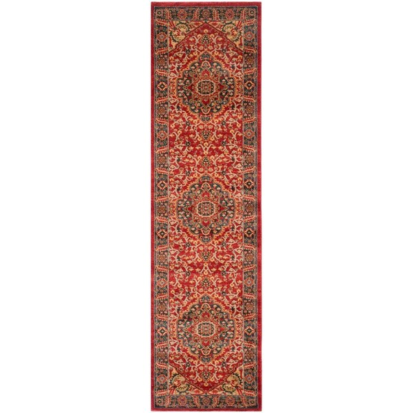 Safavieh Mahal Power Loomed Runner Rug, Navy and Red - 2 ft.-2 in. x 10 ft. - MAH621C-210