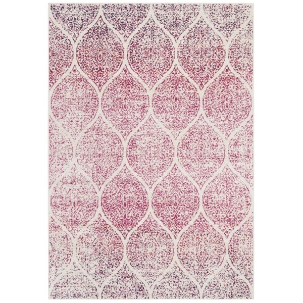 Safavieh 4 x 6 ft. Madison Rectangle Power-Loomed Rug Cream & Fuchsia - MAD604R-4