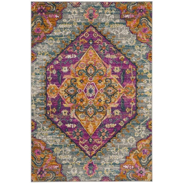 Safavieh 2 ft. 3 in. x 12 ft. Madison Rectangle Power-Loomed Rug Blue & Fuchsia - MAD119G-212