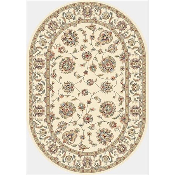 Dynamic Rugs Ancient Garden 5 ft. 3 in. x 7 ft. 7 in. Oval 57365-6464 Rug - Ivory/Ivory - ANOV69573656464