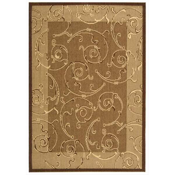 Safavieh 4 Ft. X 5 Ft. - 7 In. Small Rectangle- Indoor - Outdoor Courtyard Brown Natural Machine Made Rug - CY2665-3009-4