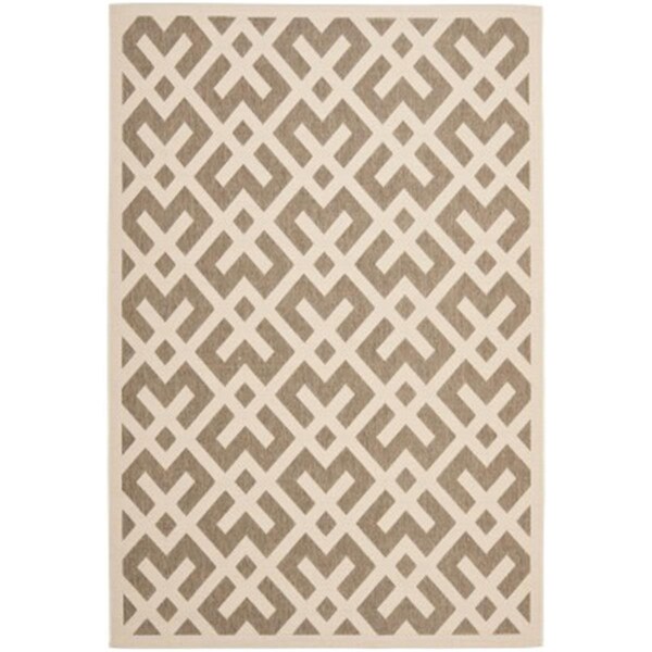 Safavieh 2 Ft. X 3 Ft. -7 In. Accent Indoor-Outdoor Courtyard- Brown And Bone- Machine Made Rug - CY6915-232-2