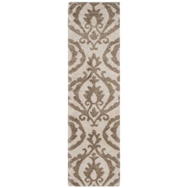 Safavieh 2 ft.3 in. x 8 ft. Shag Power Loomed Runner RugCream & Beige - SG469-1113-28