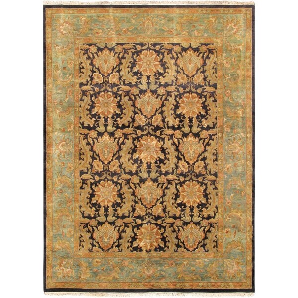 Pasargad Home Mogul Art Agra Collection Hand-Knotted Lambs Wool Area Rug, Red - 9 ft. x 12 ft. 5 in. - 24565