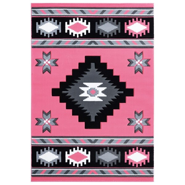 Manmade 5 ft. 3 in. x 7 ft. 6 in. Bristol Caliente Pink Rectangle Area Rug - MA2625564