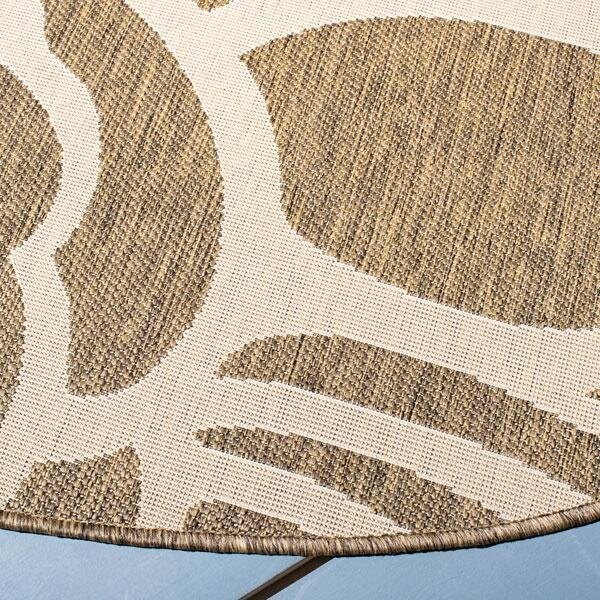 Safavieh 2 Ft. -7 In. X 8 Ft. -2 In. Runner Indoor-Outdoor Courtyard- Coffee And Sand- Machine Made Rug - CY5141B-38