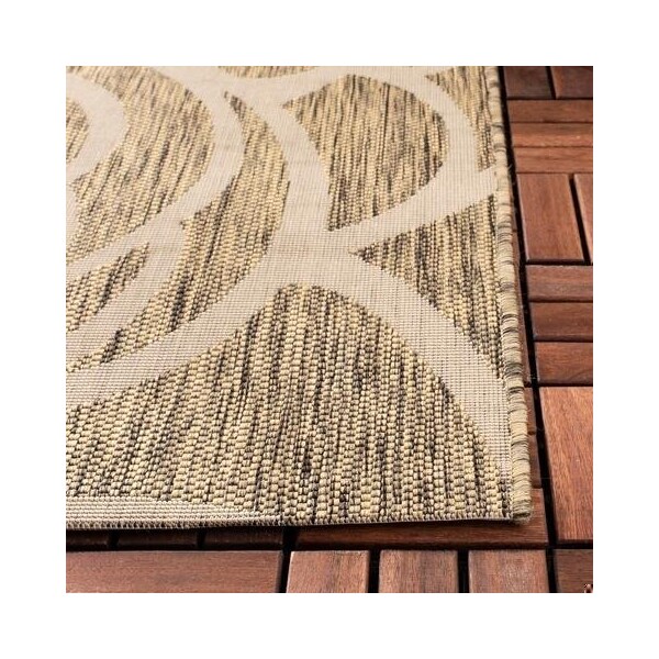 Safavieh 2 Ft. -7 In. X 8 Ft. -2 In. Runner Indoor-Outdoor Courtyard- Coffee And Sand- Machine Made Rug - CY5141B-38