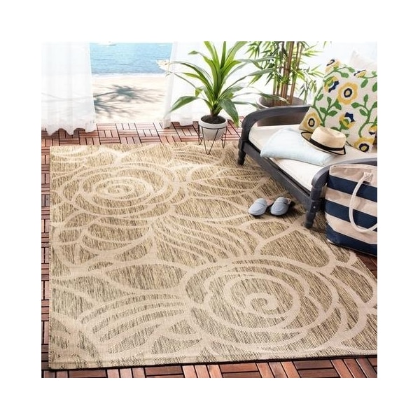 Safavieh 2 Ft. -7 In. X 8 Ft. -2 In. Runner Indoor-Outdoor Courtyard- Coffee And Sand- Machine Made Rug - CY5141B-38