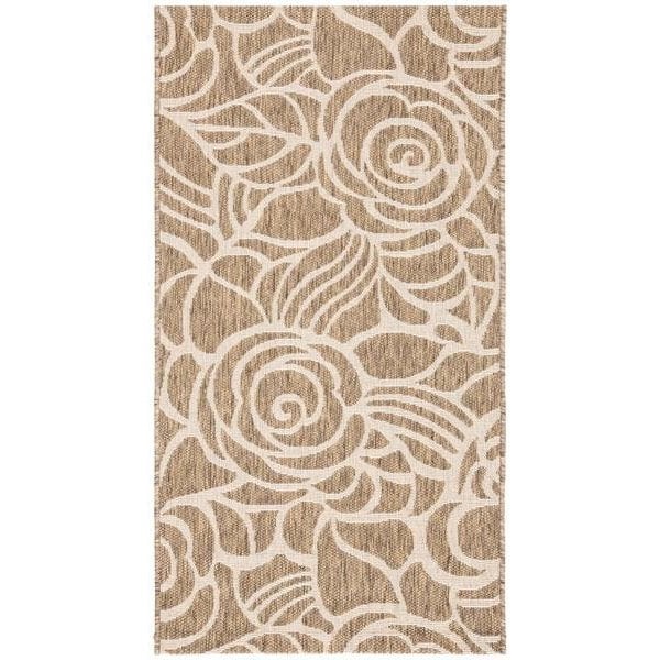 Safavieh 2 Ft. -7 In. X 8 Ft. -2 In. Runner Indoor-Outdoor Courtyard- Coffee And Sand- Machine Made Rug - CY5141B-38