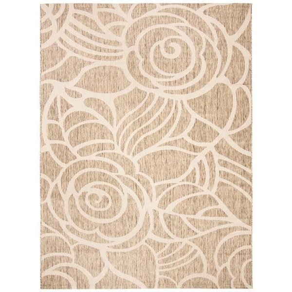 Safavieh 2 Ft. -7 In. X 8 Ft. -2 In. Runner Indoor-Outdoor Courtyard- Coffee And Sand- Machine Made Rug - CY5141B-38