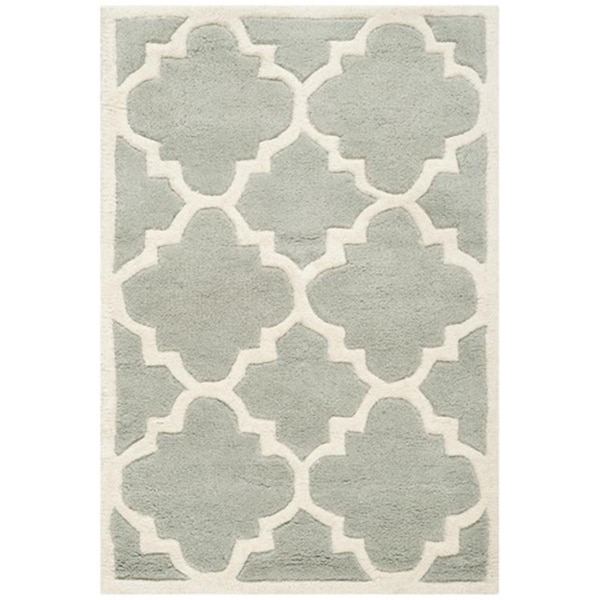 Safavieh Chatham Hand Tufted Runner Rug- Grey - Ivory- 2 ft. 3 in. x 5 ft. - CHT730E-25