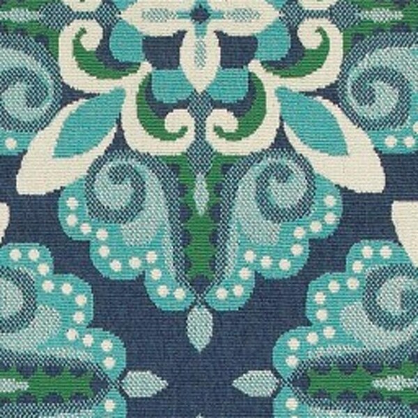 Homeroots 2 x 8 ft. Blue & Green Floral Indoor & Outdoor Runner Rug - 388666