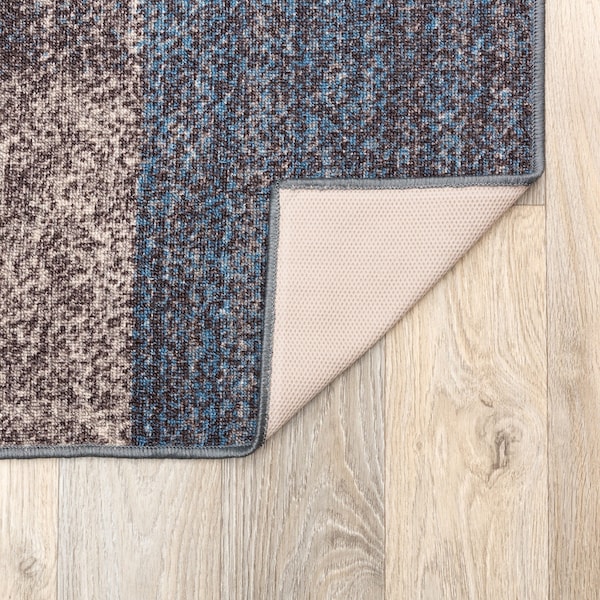 World Rug Gallery Contemporary Modern Geometric Boxes Design Non-Slip Area Rug 2' x 3' Blue - 506BLUE2X3