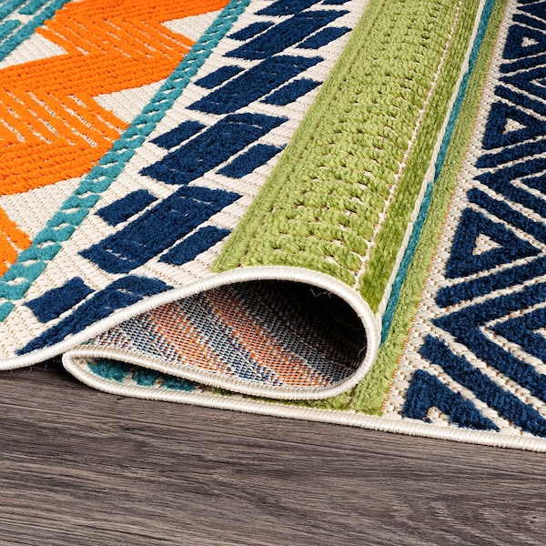 World Rug Gallery Modern Bohemian Indoor/Outdoor Area Rug 7'10''x10' Multi Area Rug - 5559MULTI8X10