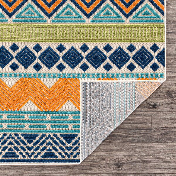 World Rug Gallery Modern Bohemian Indoor/Outdoor Area Rug 7'10''x10' Multi Area Rug - 5559MULTI8X10