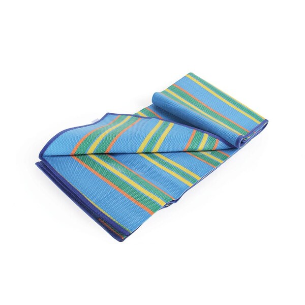Camco HANDY MAT W/STRAP, BLUE/GREEN STRIPES, 60INX78IN, BILINGUAL - 42805