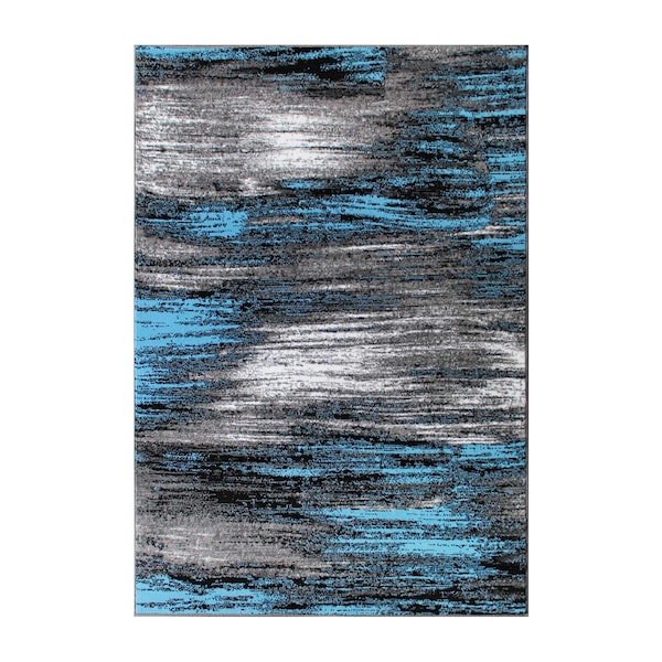 Flash Furniture Blue 5x7 Abstract Area Rug - ACD-RGTRZ863-57-BL-GG