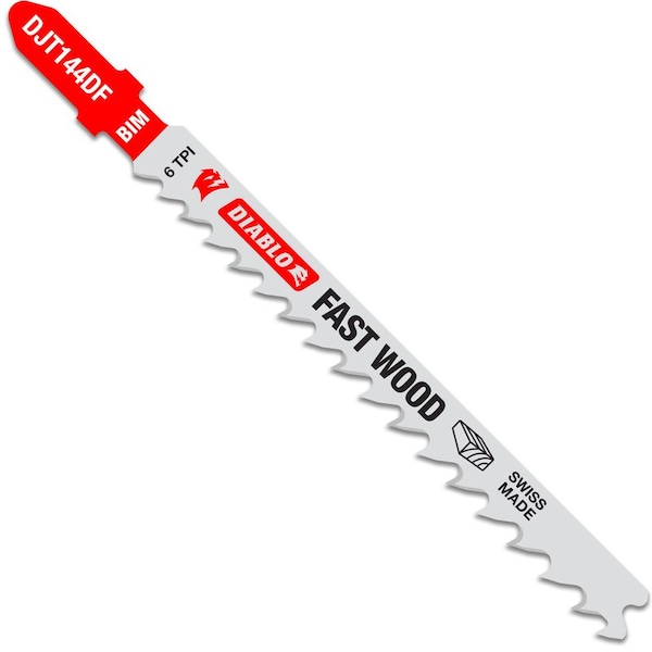 Diablo 4 in. Bi-Metal T-Shank Jig Saw Blade 6 TPI 5 pk - DJT144DF5