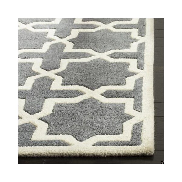 Safavieh Chatham Hand Tufted Accent Rug- Dark Grey - Ivory- 2 x 3 ft. - CHT732D-2