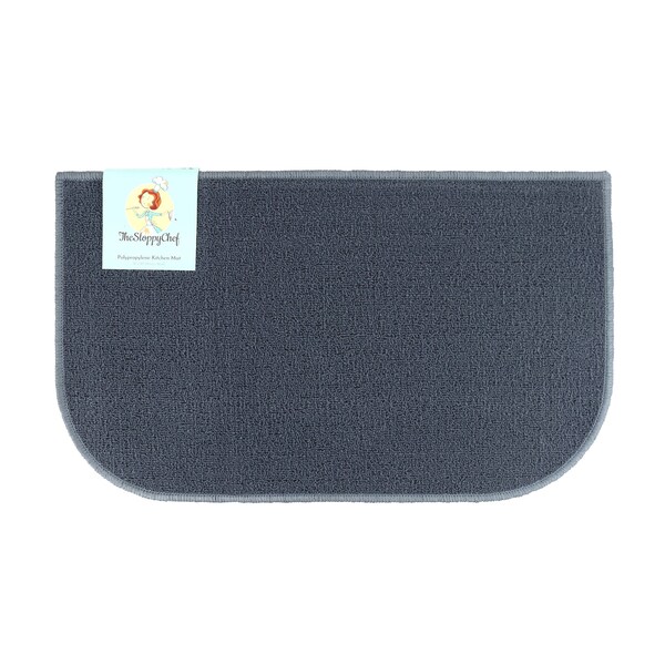 Monarch Brands Sloppy Chef D-Shape Kitchen Rug - 18in x 30in, Charcoal - P-JKT-DSHAPE-CH