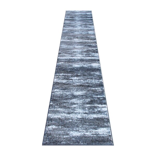 Flash Furniture 2' x 11' Gray Distressed Olefin Area Rug - OKR-RG1102-211-GY-GG