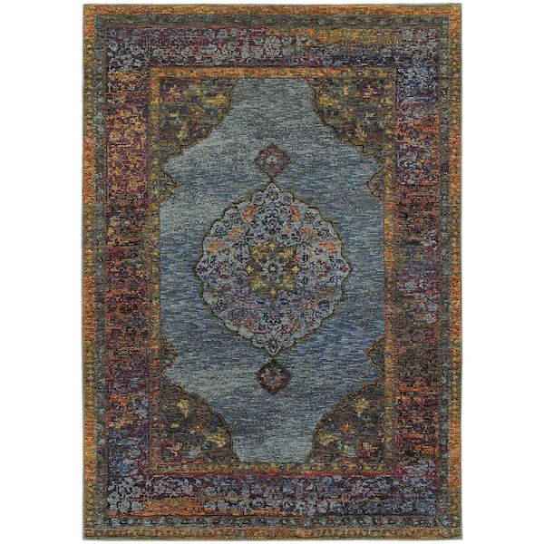 Oriental Weavers Area Rugs, Andorra 7139A 2X3 Rectangle - Blue/ Multi-Nylon/Polyp - A7139A058100ST