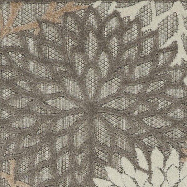 Homeroots 2 x 6 ft. Natural & Gray Indoor & Outdoor Runner Rug - 384649
