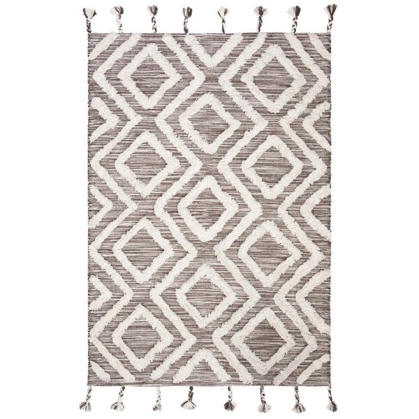 Safavieh 9 x 12 ft. Kenya Hand Tufted Rectangle RugBrown & Ivory - KNY331T-9