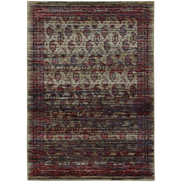 Oriental Weavers Area Rugs, Andorra 7122D 9X12 Rectangle - Multi/ Red-Nylon/Polyp - A7122D260370ST