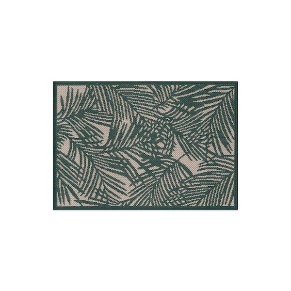World Rug Gallery Contemporary Palm Leaf Textured Flat Weave Indoor/Outdoor Area Rug 2' x 3' Green - 118GREEN2X3