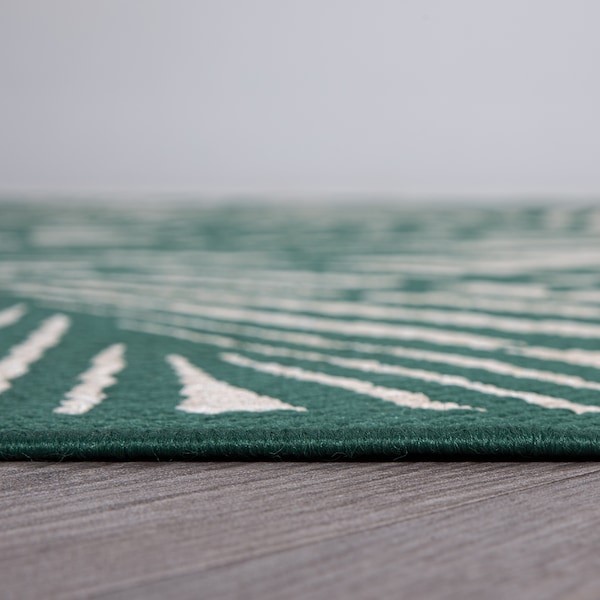 World Rug Gallery Contemporary Palm Leaf Textured Flat Weave Indoor/Outdoor Area Rug 2' x 3' Green - 118GREEN2X3