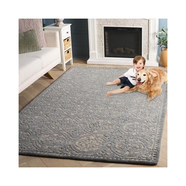 Safavieh Cambridge Hand Tufted Large Rectangle Rug, Dusty Blue - Cement, 8 x 10 ft. - CAM236A-8